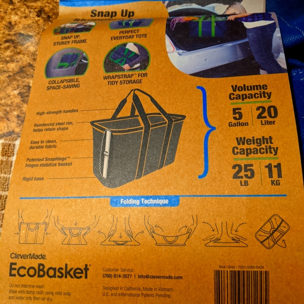 Eco basket grocery shoper